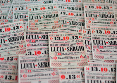 Tarjetas para Lucia y Sergio